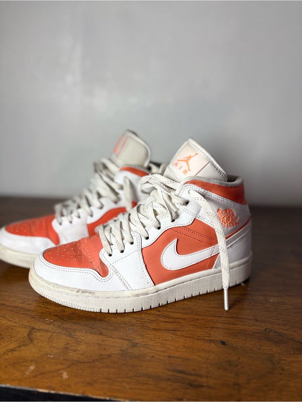 Jordan women’s ' Mid-Top Sneakers - White & Orange